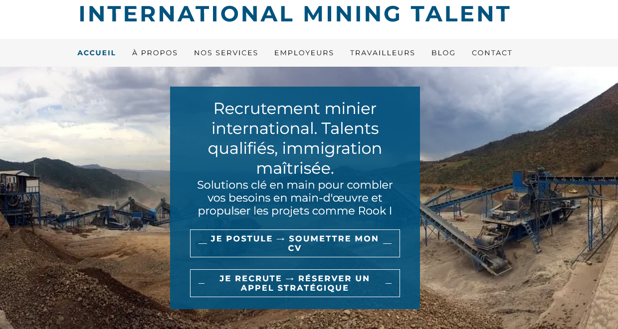 International Mining Talent - Recruitment for the Canadian Mining Industry